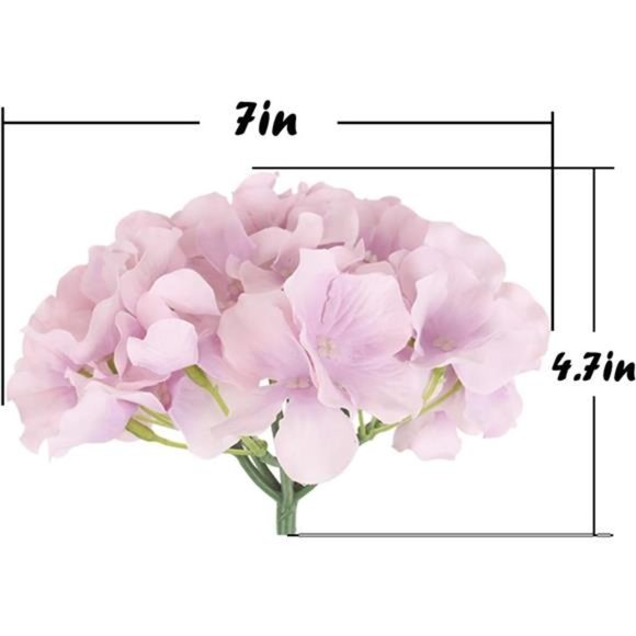 10pack Silk Hydrangea Heads Artificial Flowers Heads w/ Stems Home Wedding Decor - Picture 4 of 5